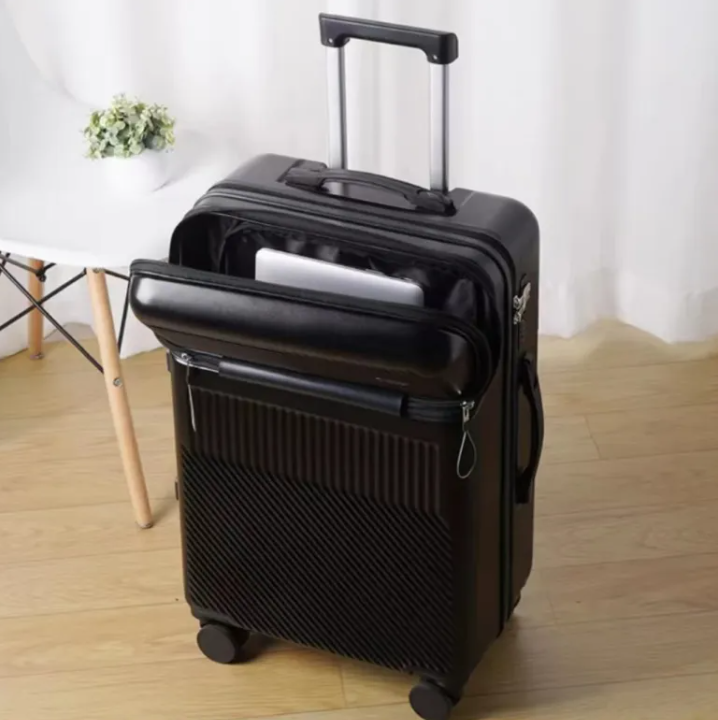 Stylish Luggage w/ Cup Holder and Password Protected TSA Approved Lock