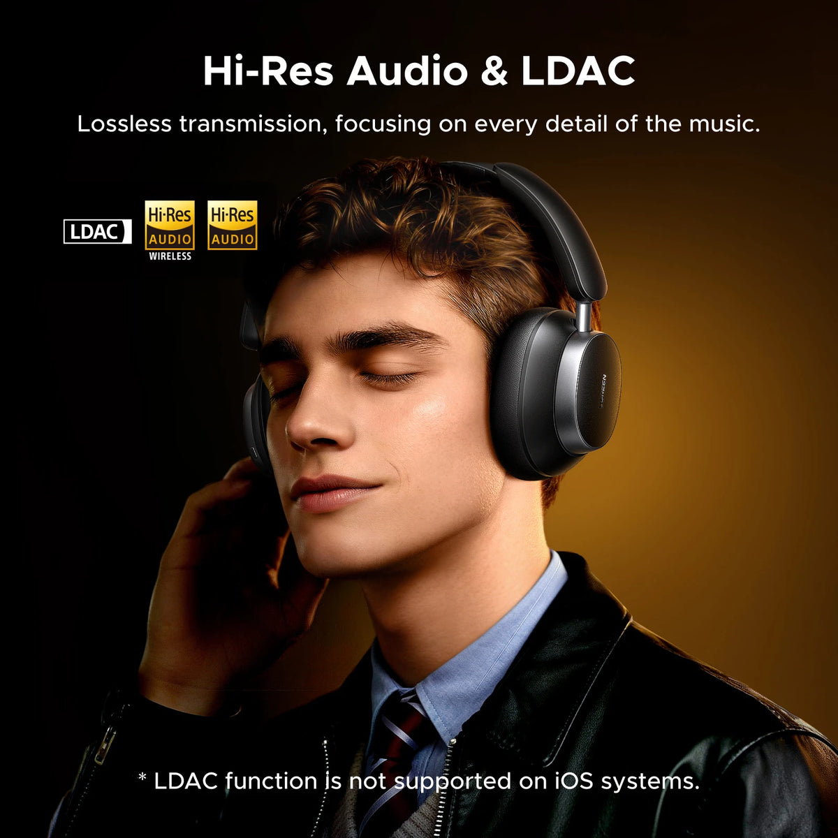 Studio Pro 48Db ANC Wireless Headphones over Ear Bluetooth Earphones Active Noise Cancellation Hi-Res LDAC 120H Playtime