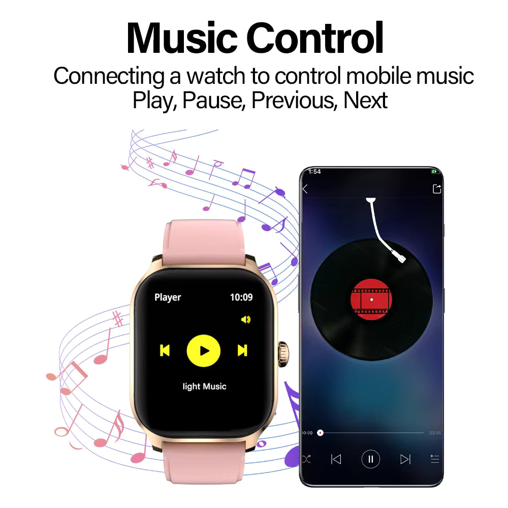 Smart Watch Men Women Sports Fitness Tracker 2.01 Inch HD Screen Bluetooth Talking Smart Watch for Android IOS