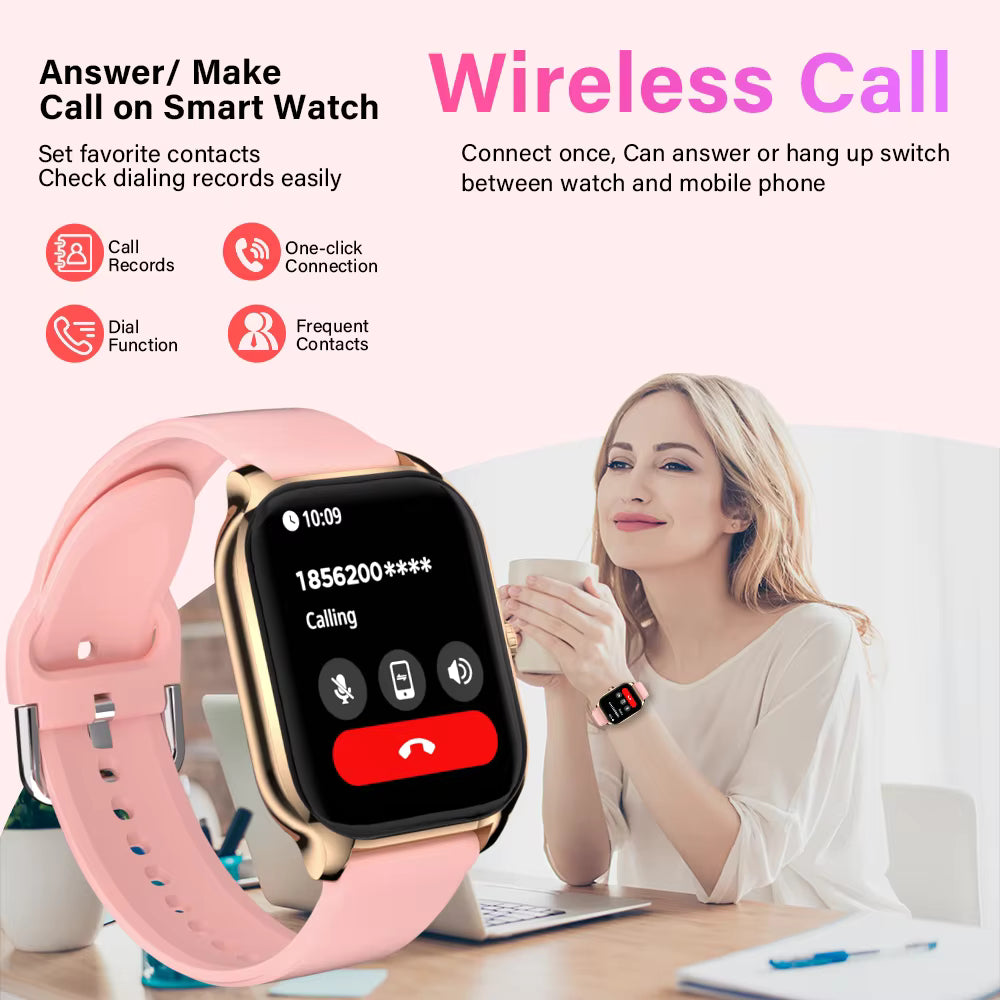 Smart Watch Men Women Sports Fitness Tracker 2.01 Inch HD Screen Bluetooth Talking Smart Watch for Android IOS