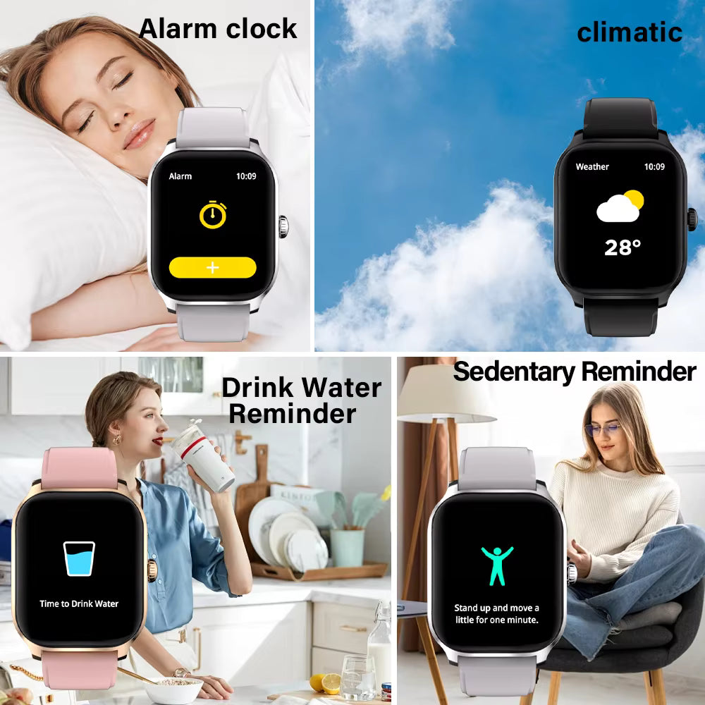 Smart Watch Men Women Sports Fitness Tracker 2.01 Inch HD Screen Bluetooth Talking Smart Watch for Android IOS