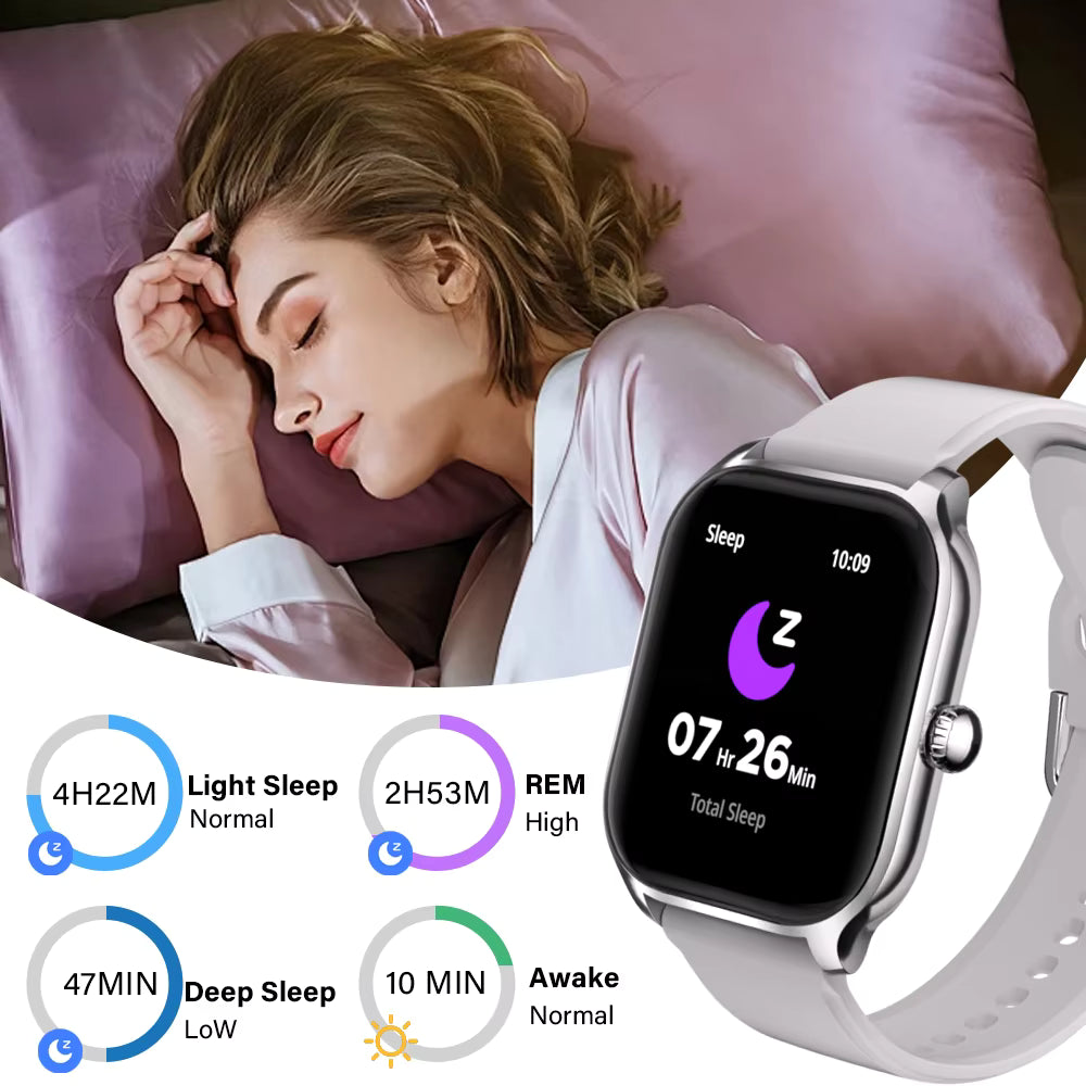 Smart Watch Men Women Sports Fitness Tracker 2.01 Inch HD Screen Bluetooth Talking Smart Watch for Android IOS
